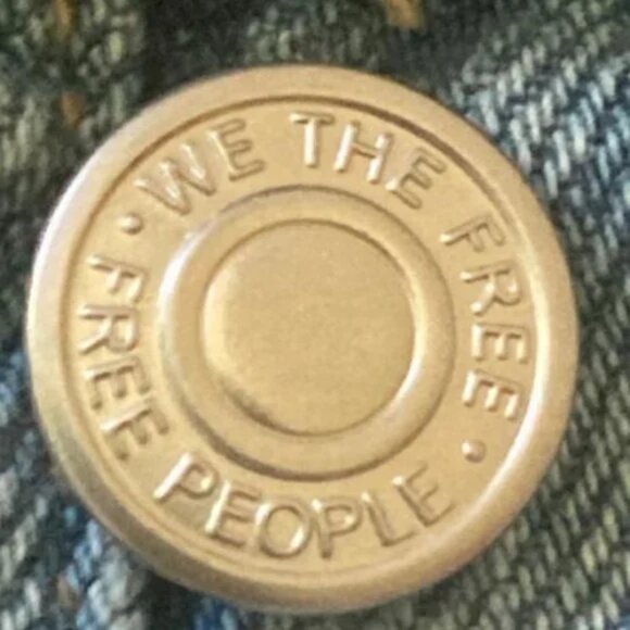 We The Free People Distressed Light Denim A-Line Mini Skirt POCKETS M 10 - Picture 6 of 10